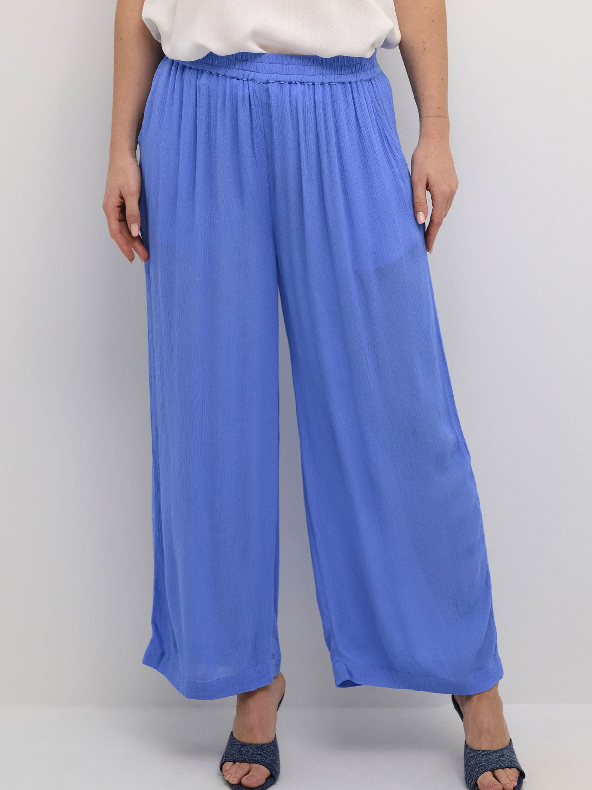 Image for Women's Plain Gauze Pants,Blue