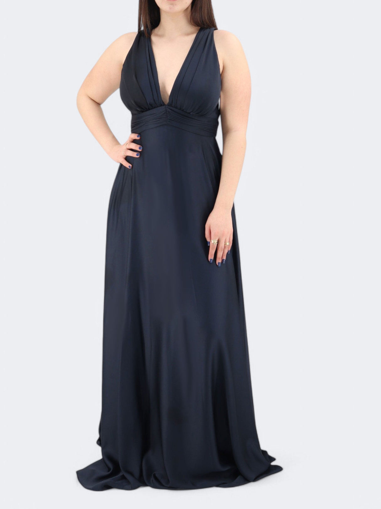 Image for Women's Textured Satin Dress,Navy
