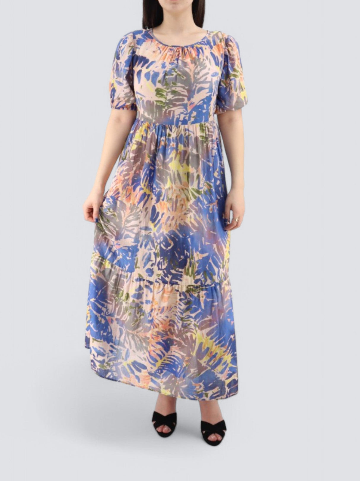 Image for Women's Printed Tiered Dress,Multi