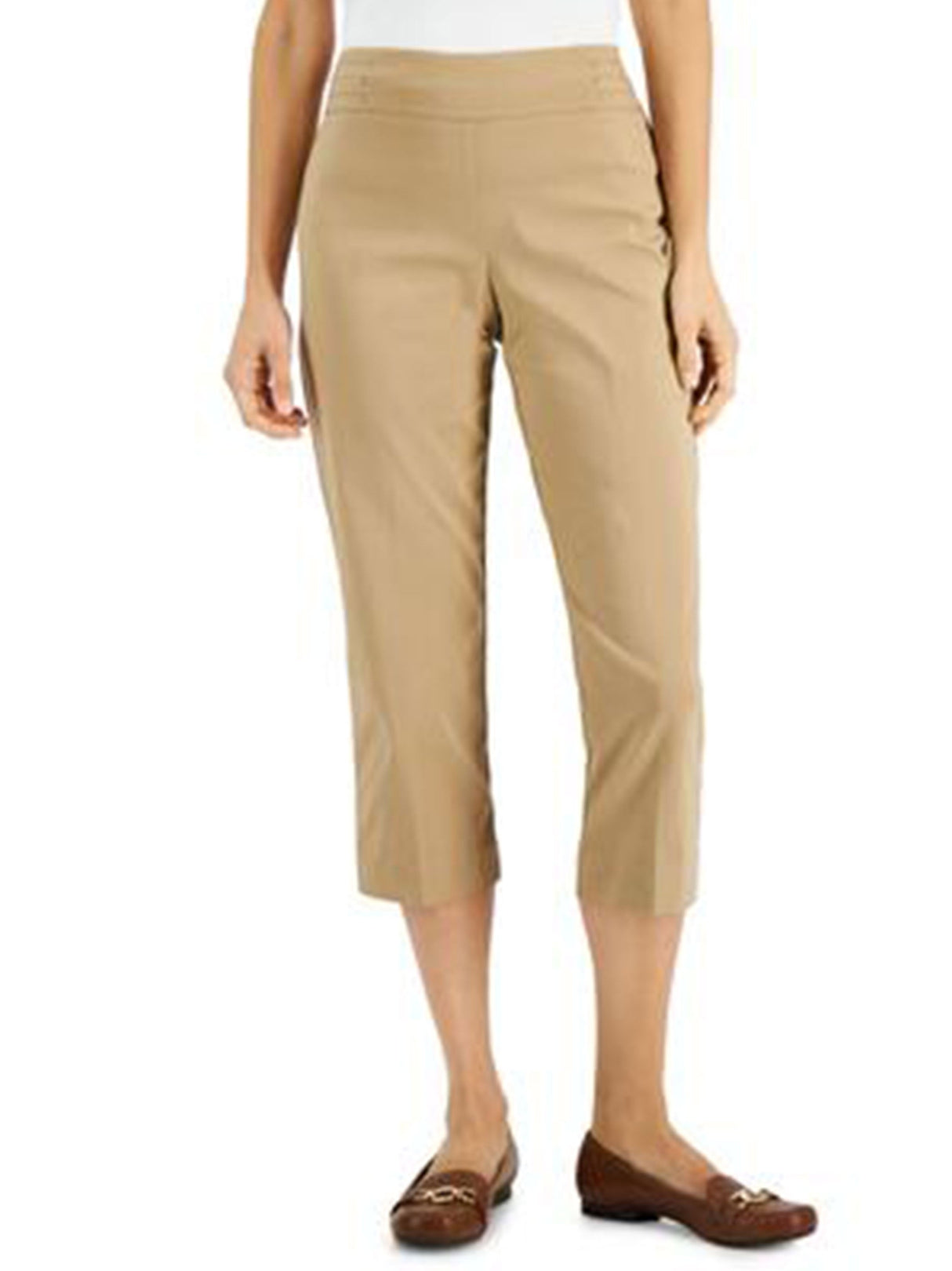 Image for Women's Embellished Capri Pants,Beige