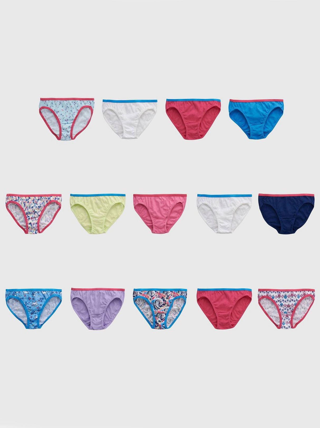 Image for Kids Girl's 14 Pcs Printed Underwear Bikini Set,Multi