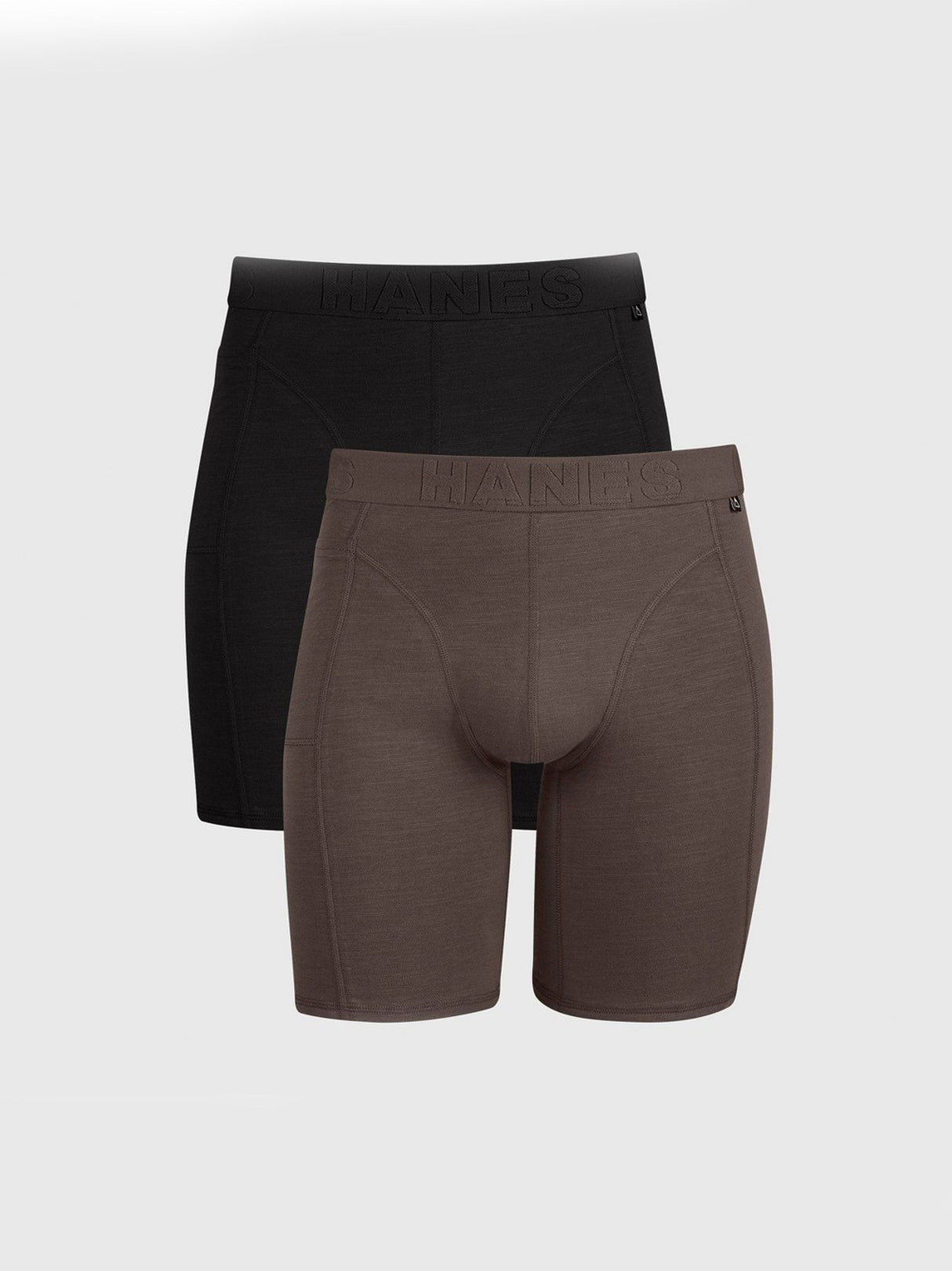 Image for Men's 2 Pcs Plain Boxers Set,Black/Beige