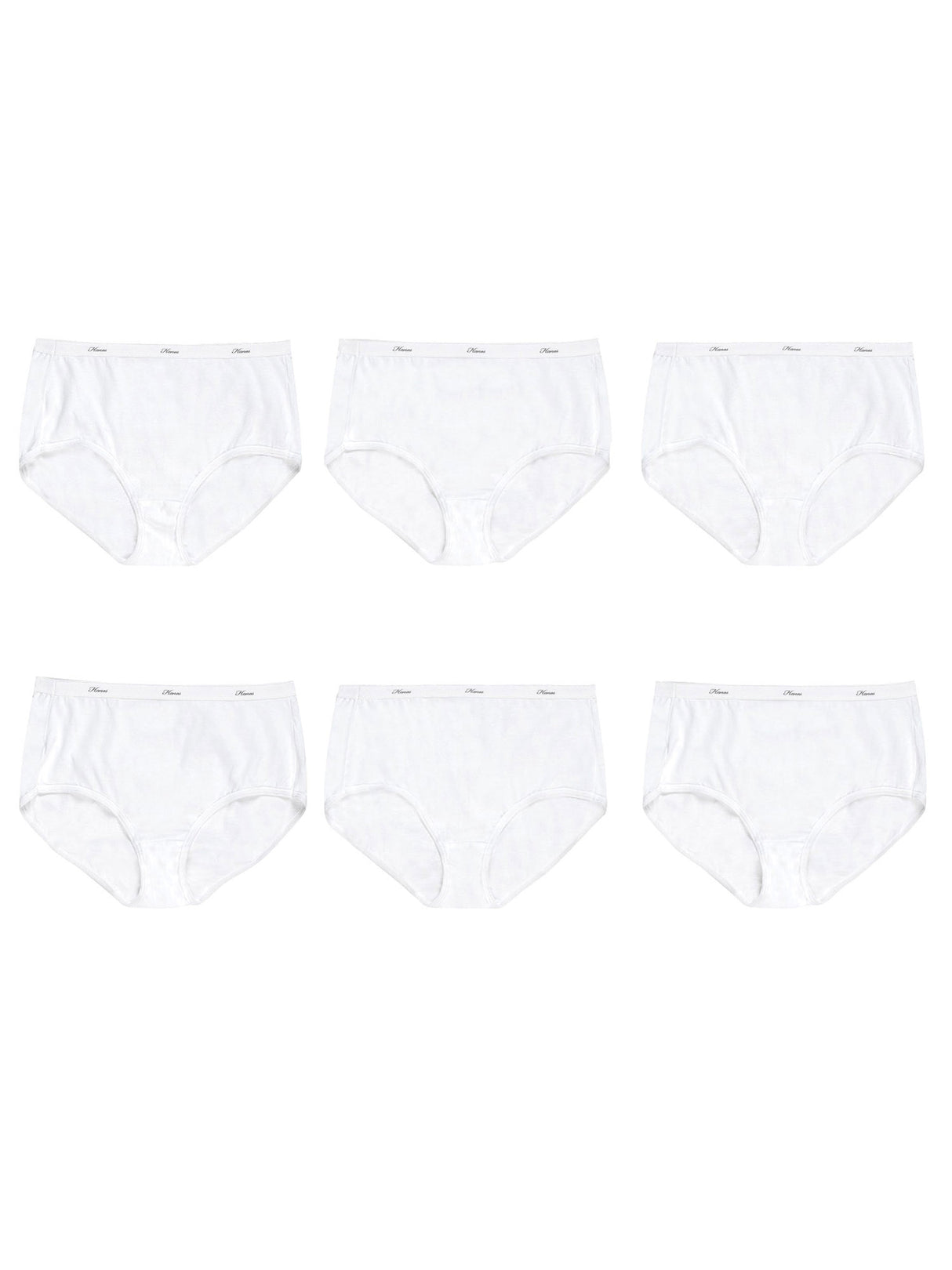Image for Women's 6 Pcs Plain Briefs Set,White