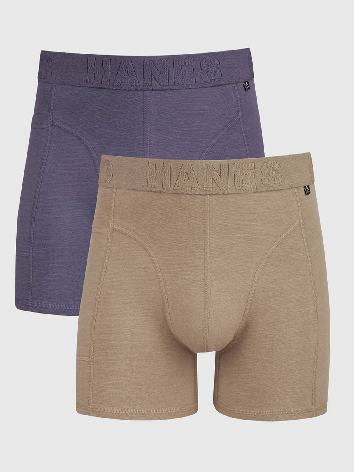 Image for Men's 2 Pcs Plain Boxers Set,Beige/Purple