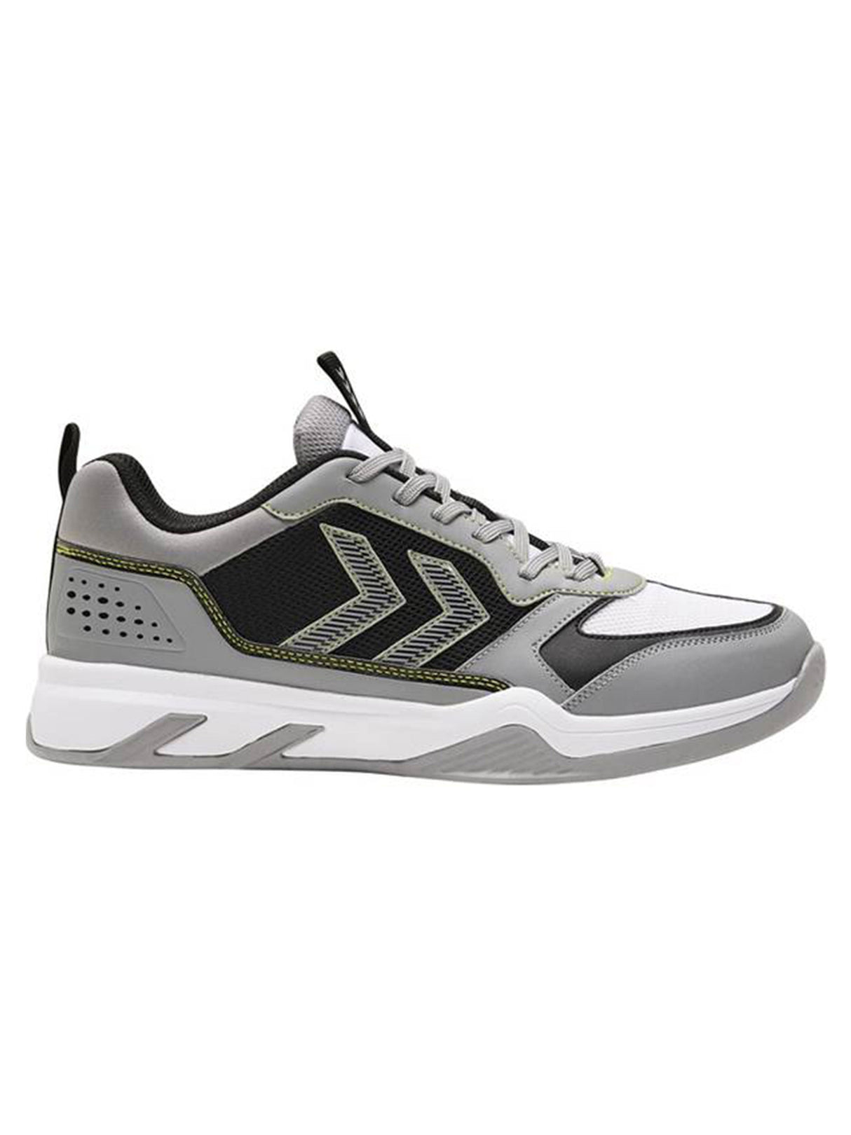Image for Men's Brand Logo Patched Sneakers,Grey/Black