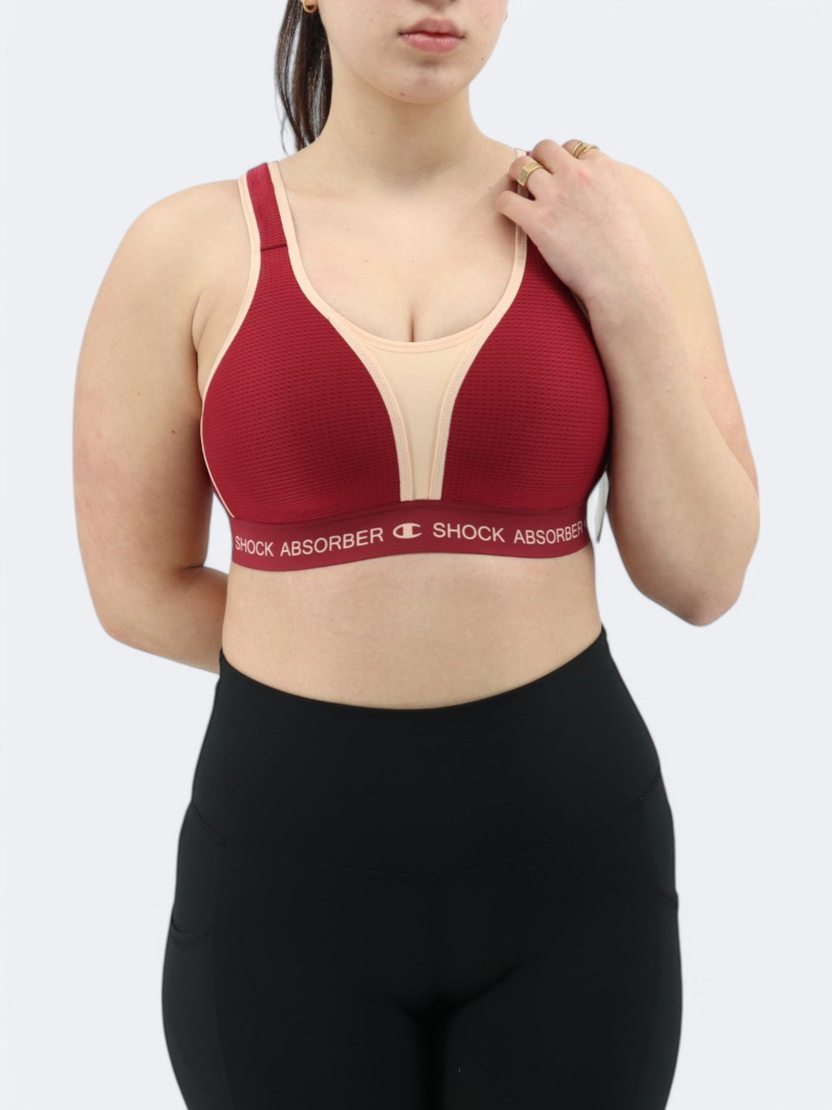 Image for Women's Textured Sports Bra,Burgundy