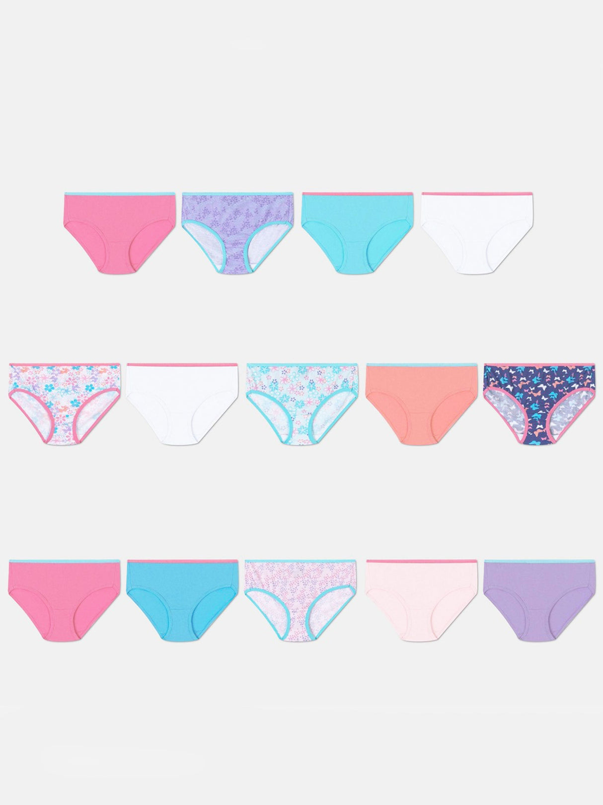 Image for Kids Girl's 15 Pcs Printed Briefs Set,Multi