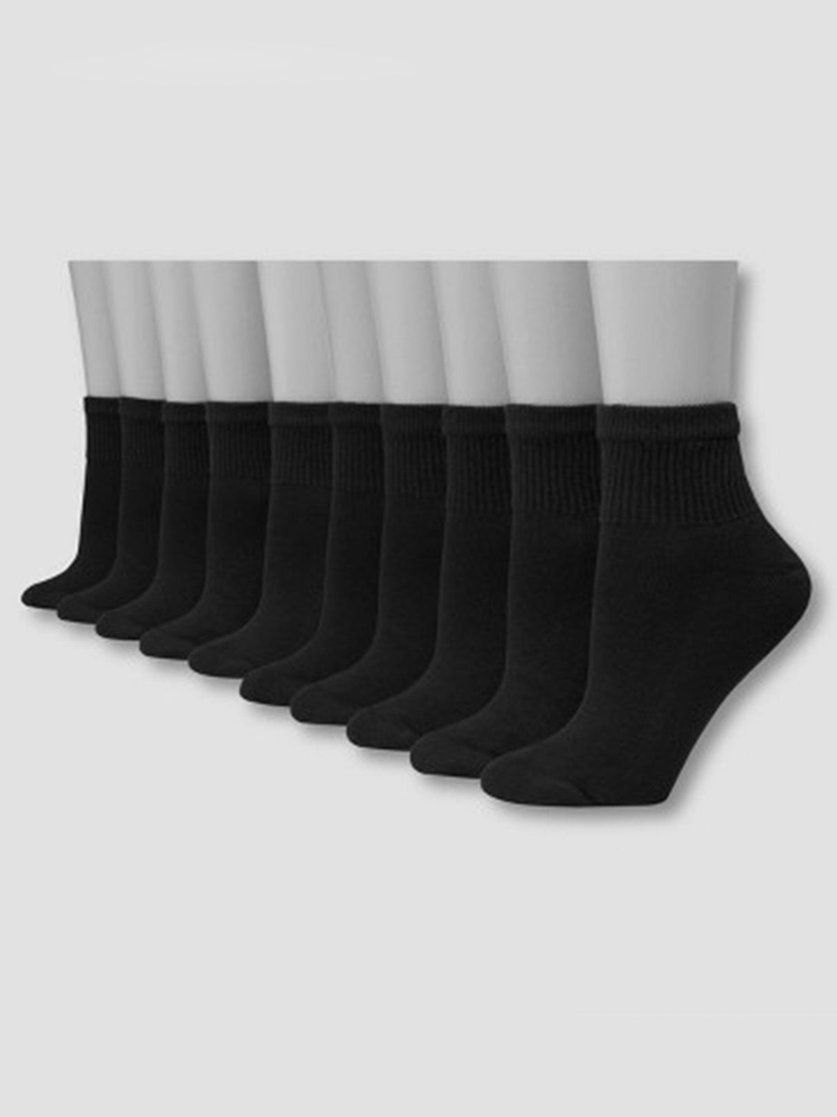Image for Women's 10 Pairs Ankle Socks,Black