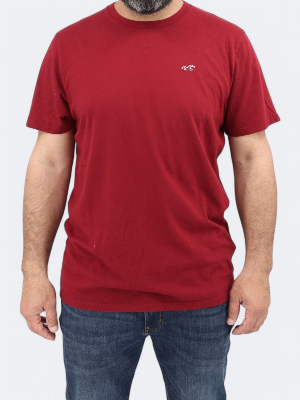 Image for Men's Brand Logo Embroidered T-Shirt,Burgundy