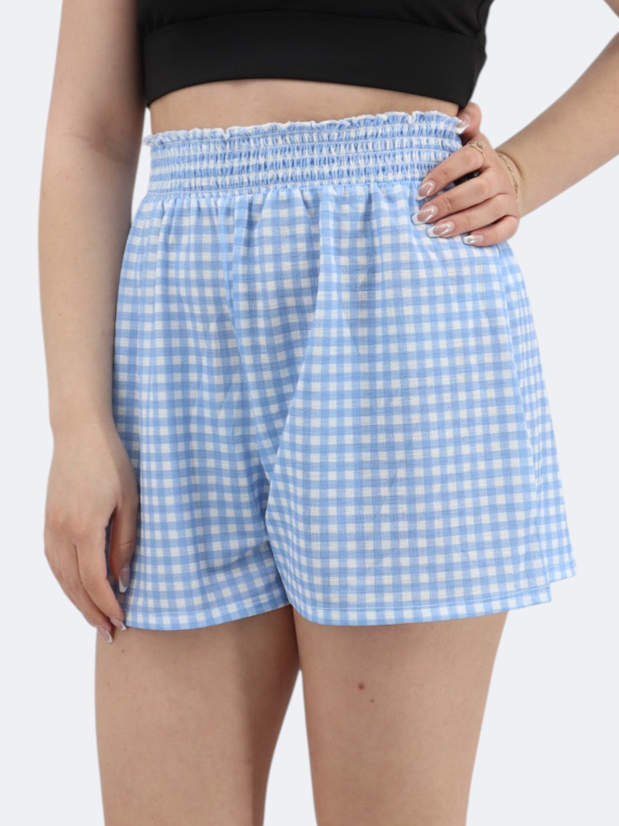 Image for Women's Plaid Shorts,Blue