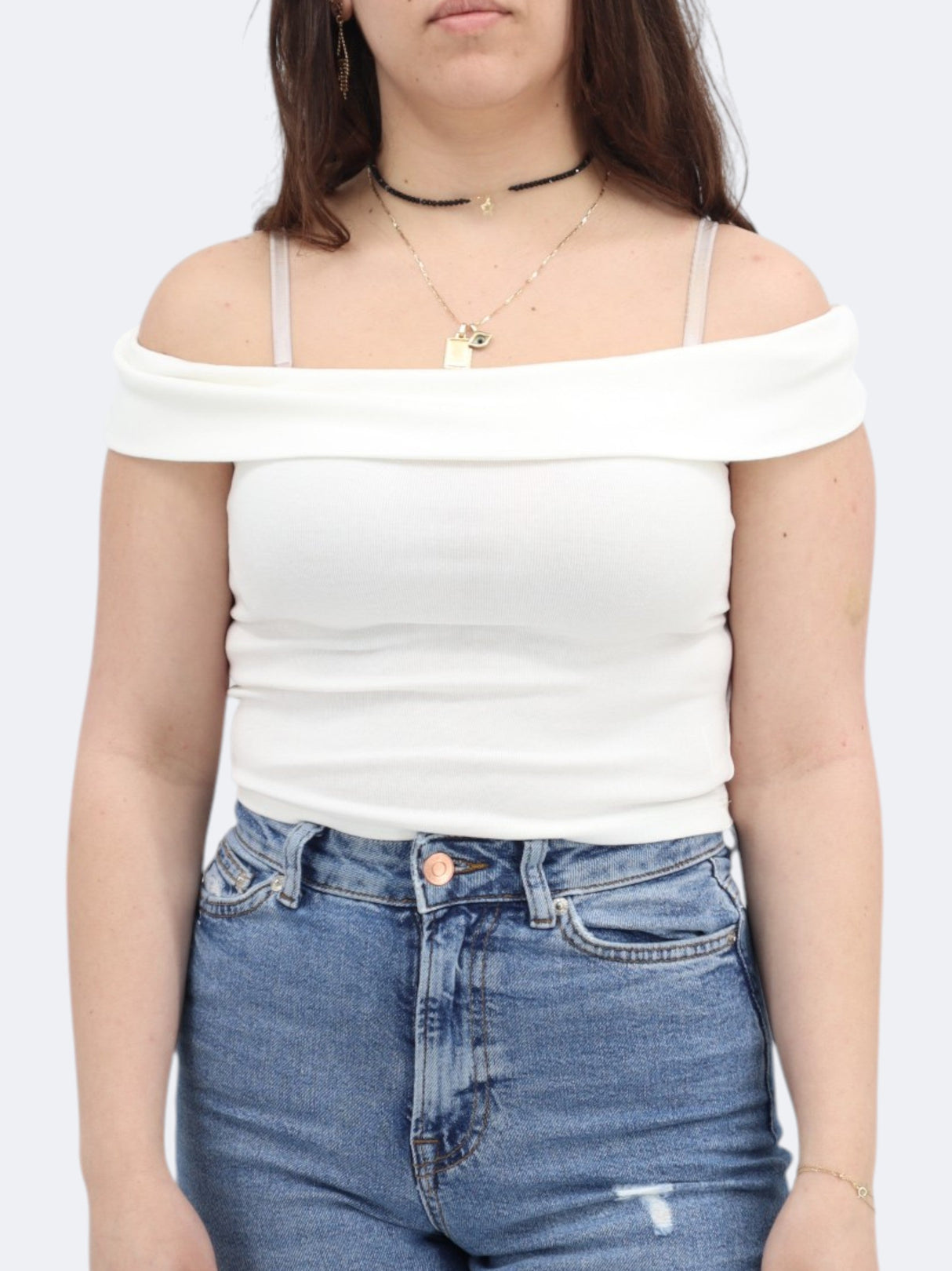 Image for Women's Off Shoulders Top,White