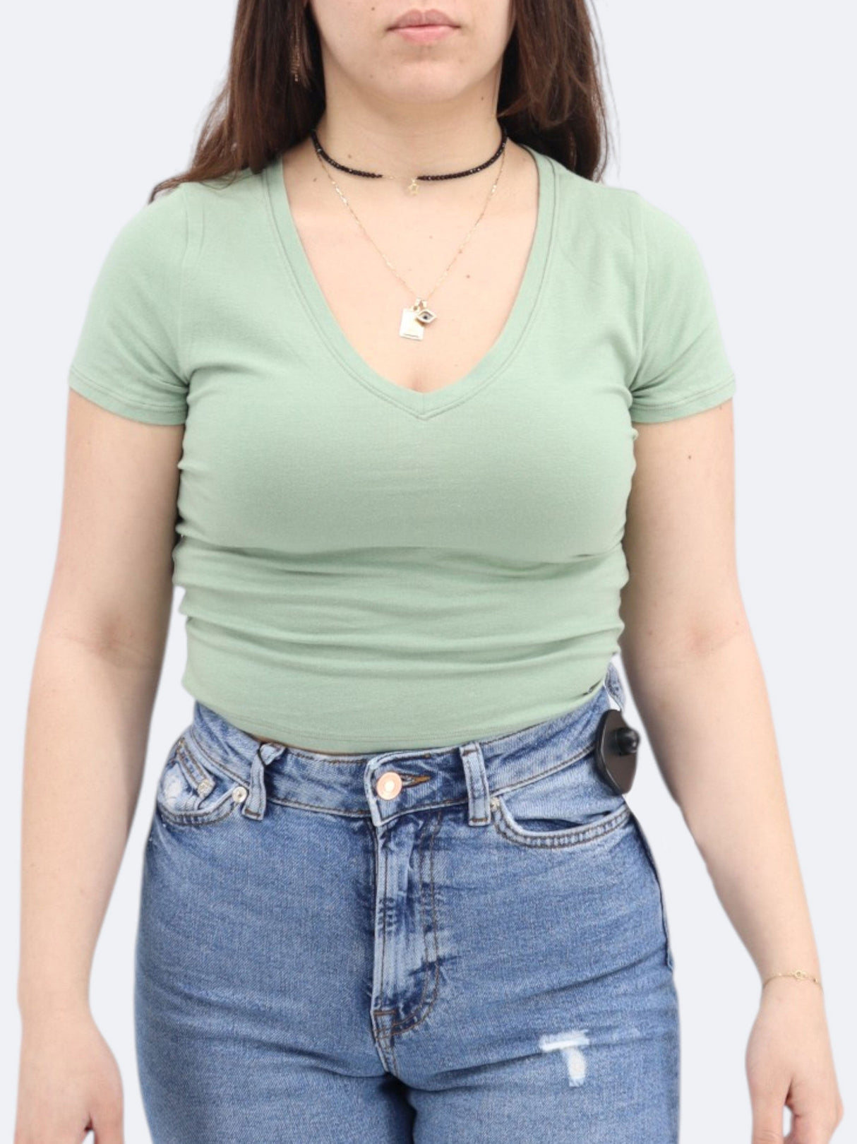 Image for Women's Plain Cropped T-Shirt,Green