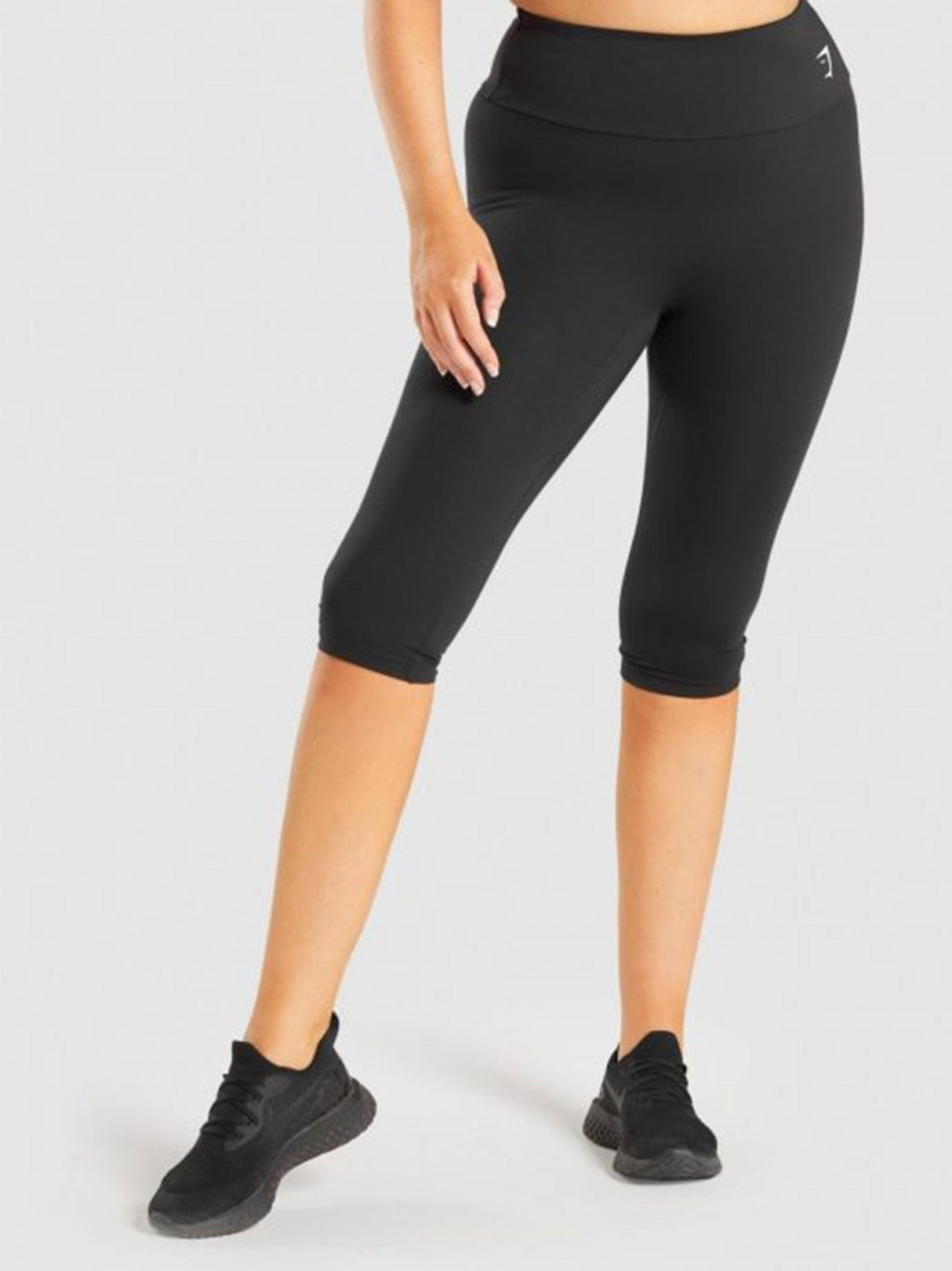 Image for Women's Brand Logo Printed Short Leggings,Black