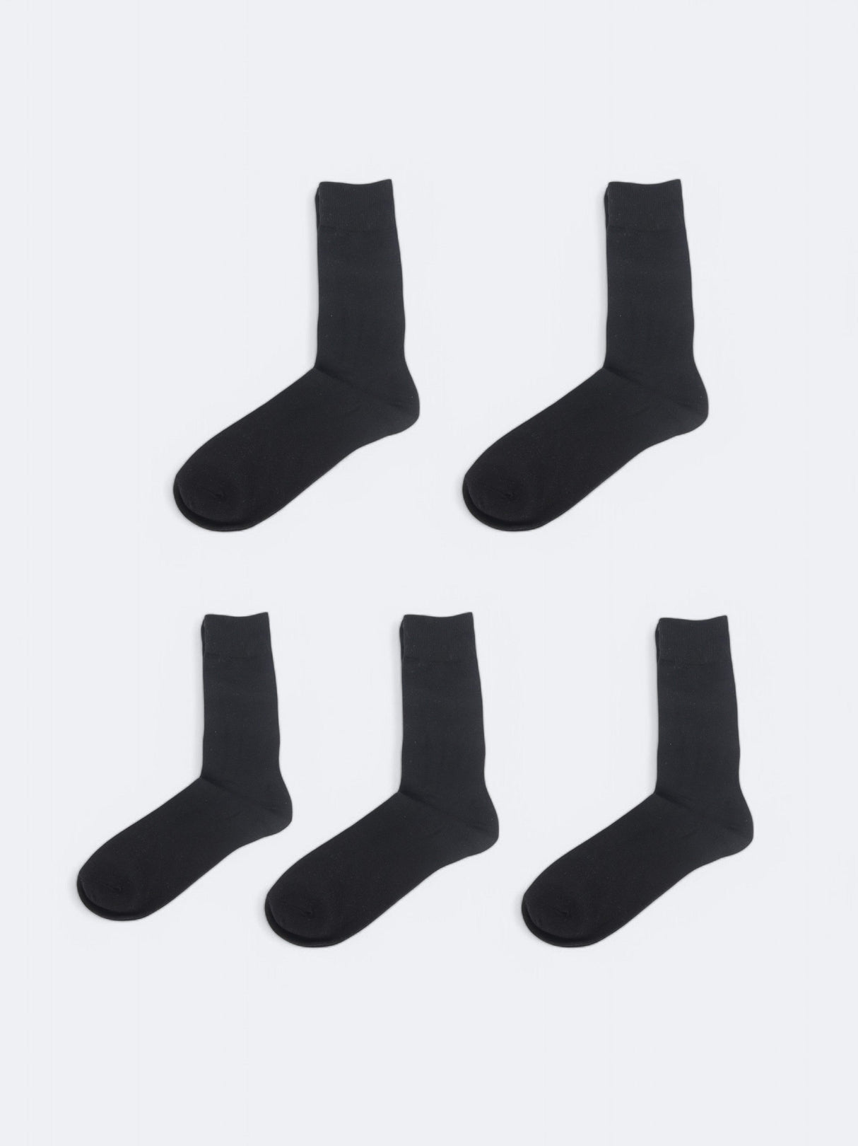 Image for Men's 5 Pairs Plain Long Socks,Black