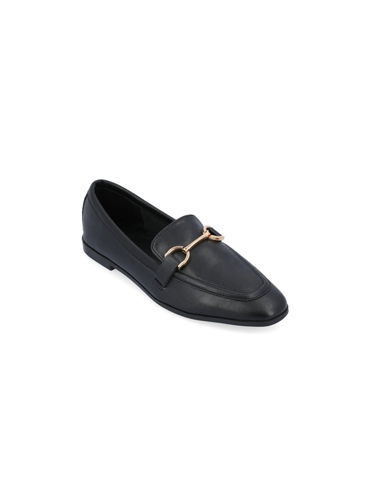 Image for Women's Leather Flat Shoes,Black