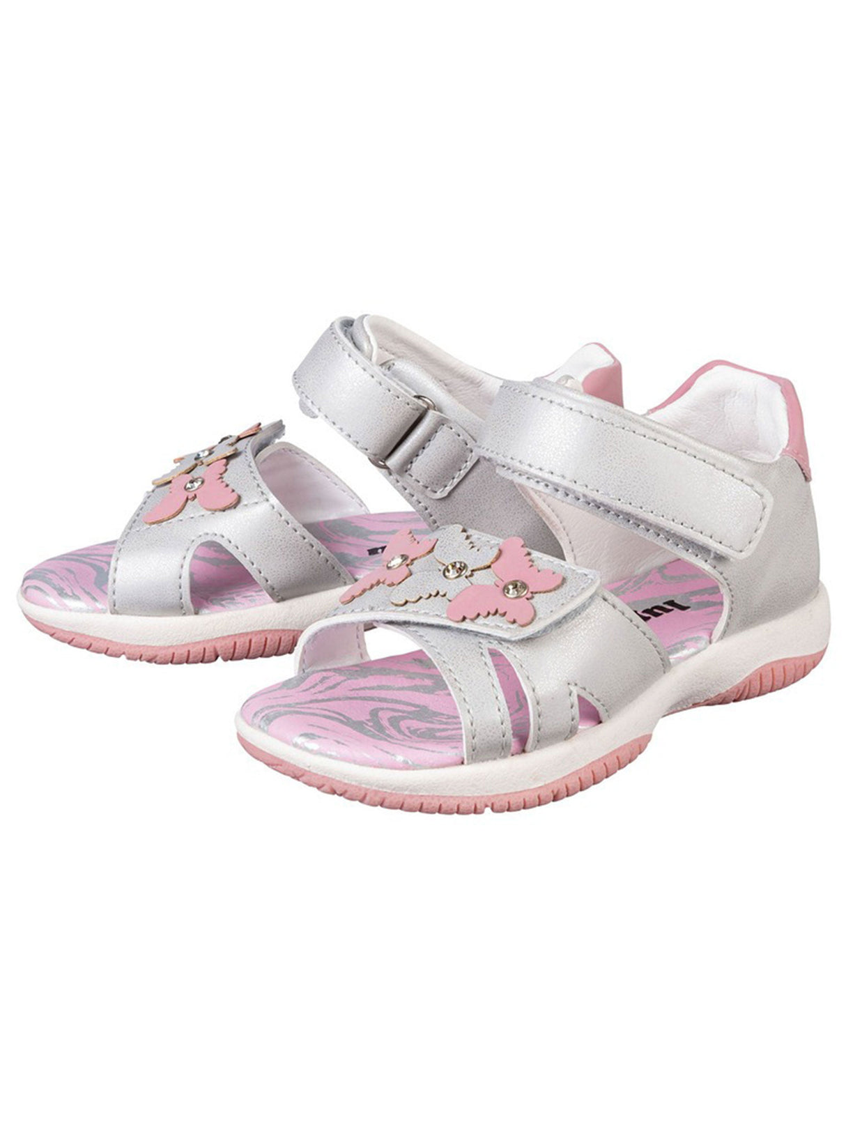 Image for Kids Girl's Textured Sandals,Silver