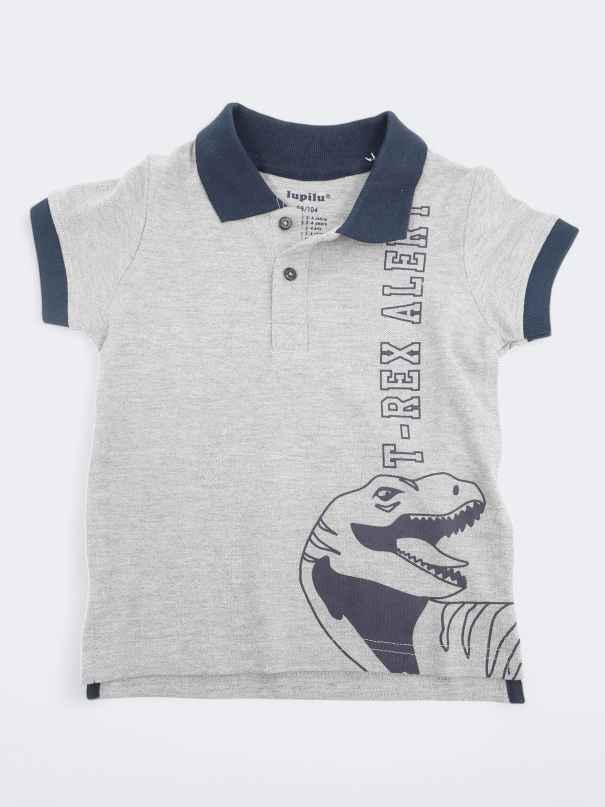 Image for Kid's Boy's Graphic Printed Polo T-Shirt,Grey