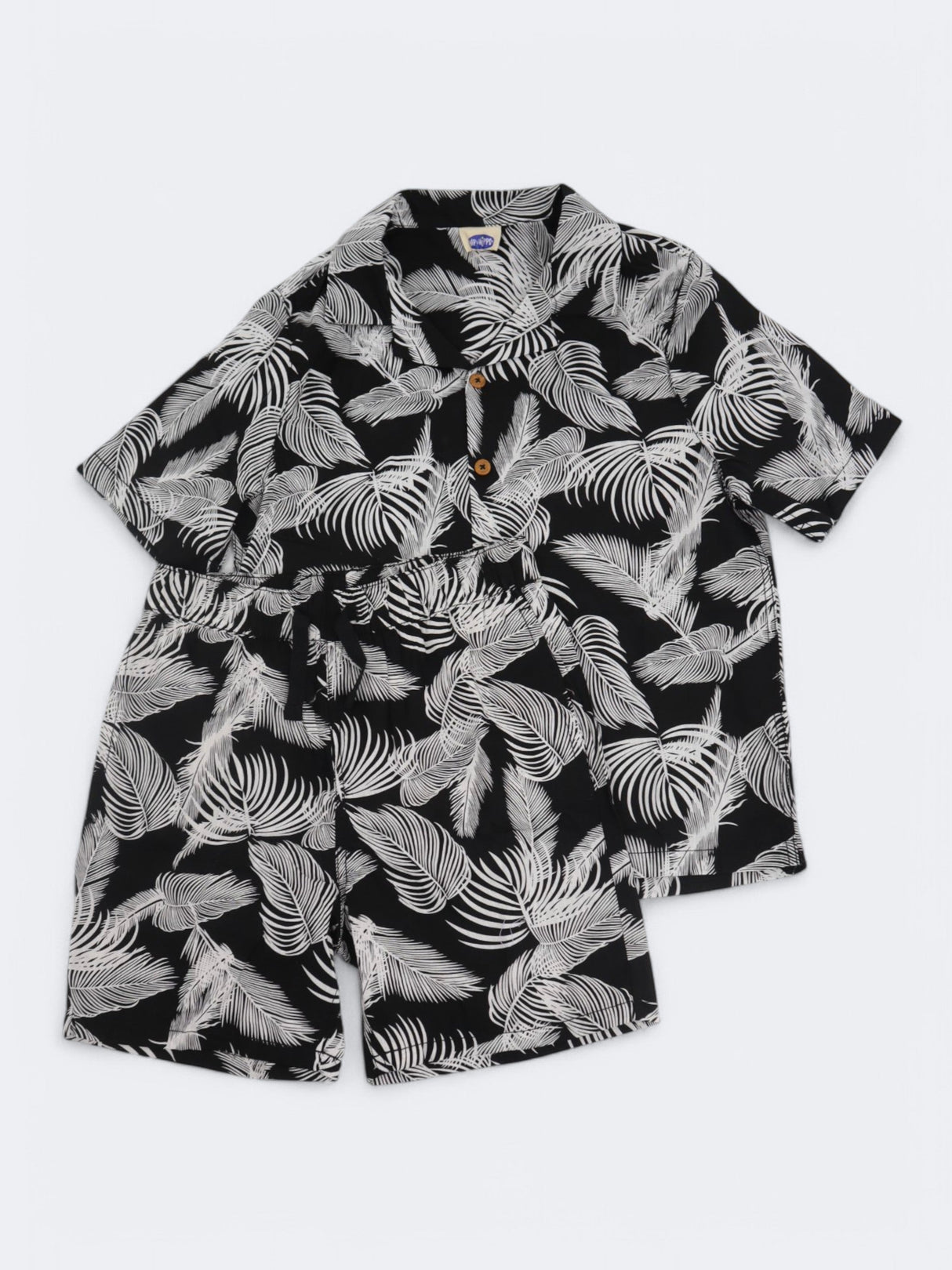 Image for Kid's Boy's Printed Summer Set 2Pcs Shirt & Short,Black