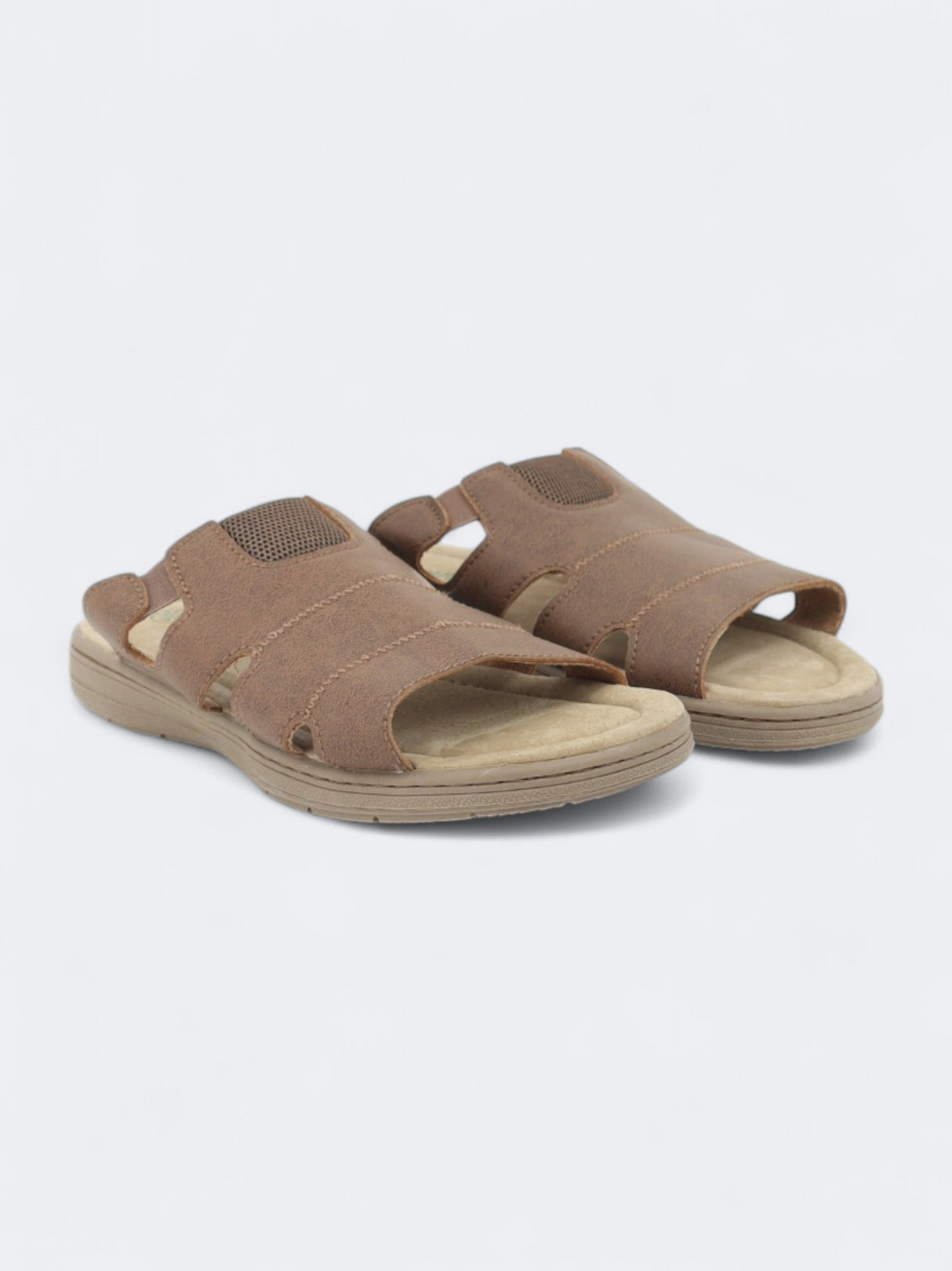 Image for Men's Textured Slippers,Brown