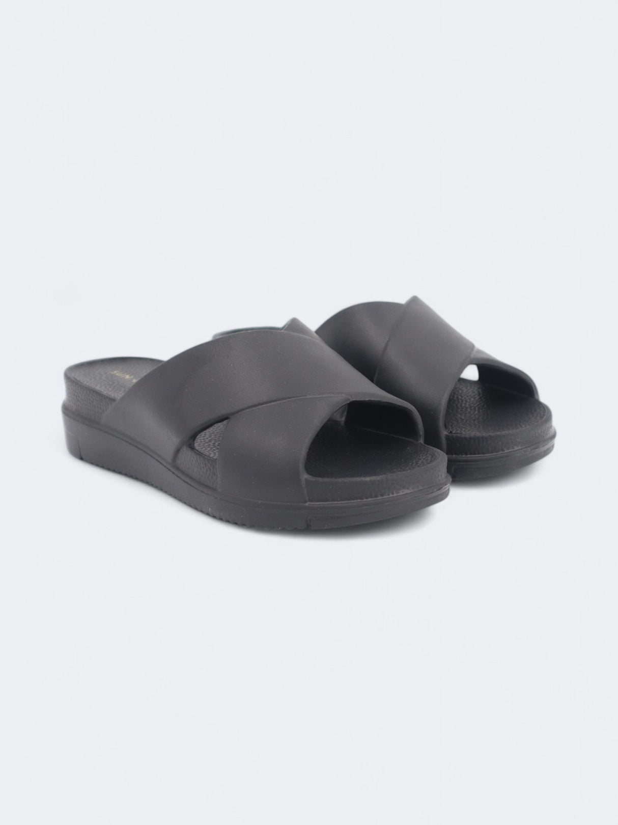 Image for Women's Plain Slide Slippers,Black