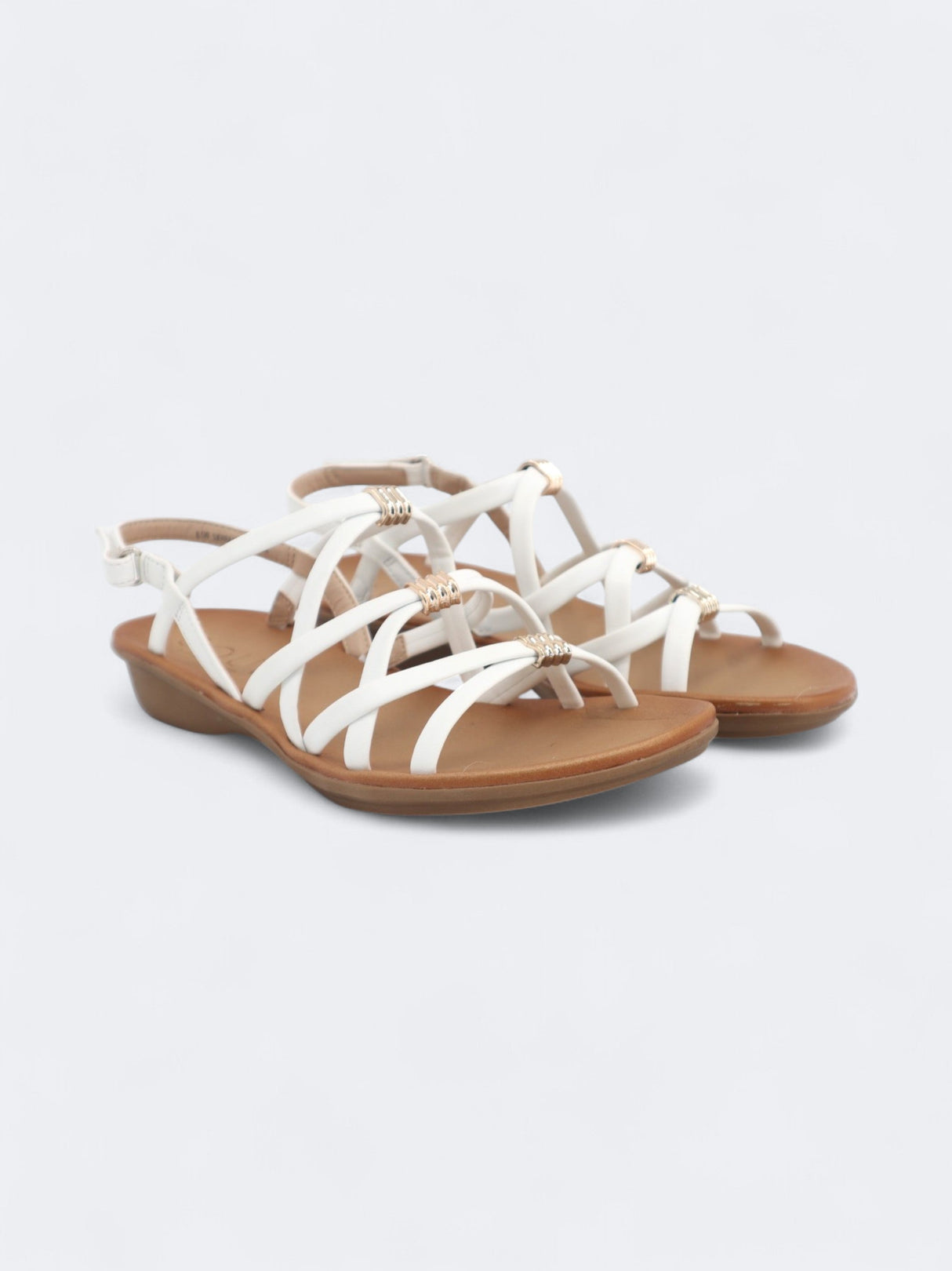 Image for Women's Textured Strappy Sandals,White