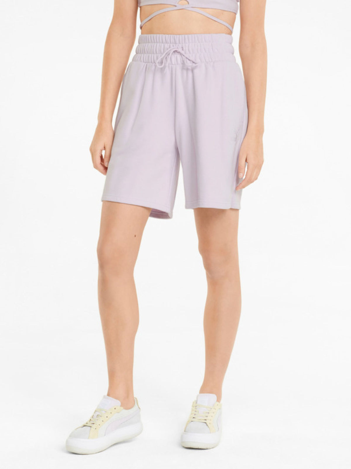 Image for Women's Embroidered High Waist Shorts,Purple