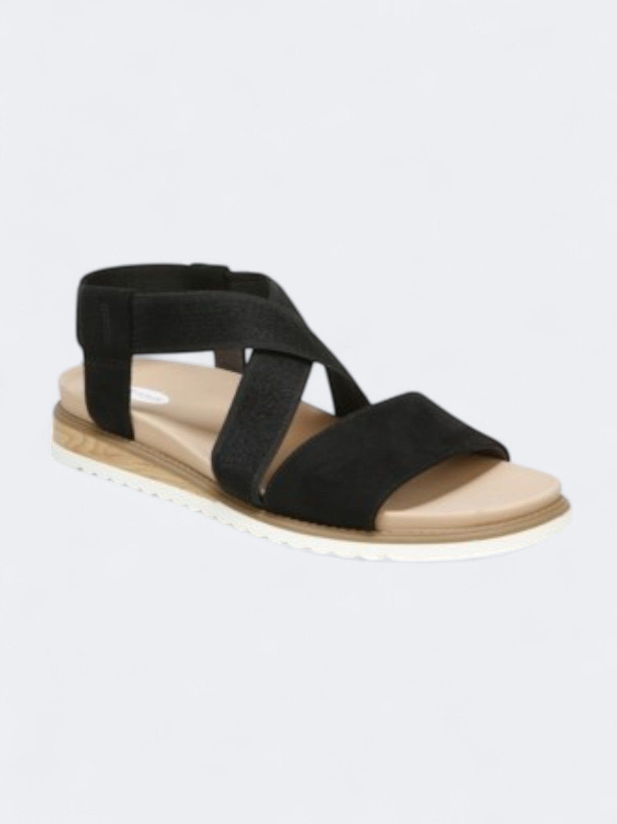 Image for Women's Faux Suede Islander Ankle Strap Sandals,Black