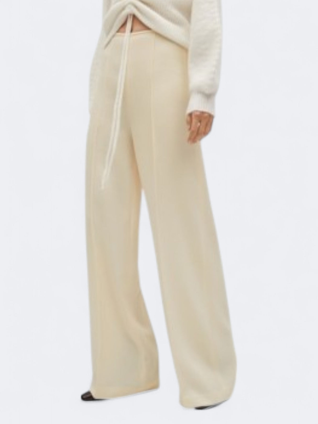 Image for Women's Textured Flowy Palazzo Pants,Off White