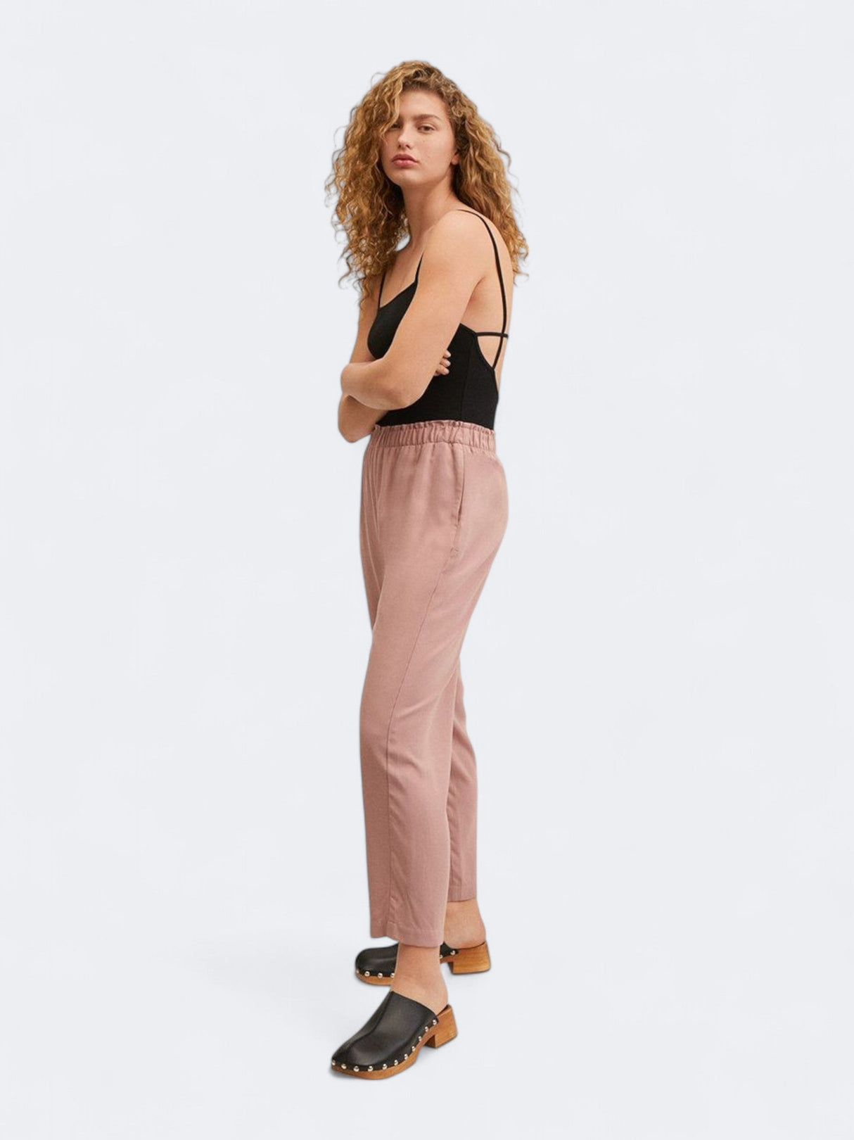 Image for Women's Plain Fluido High Waist Wide Leg Pants,Pink