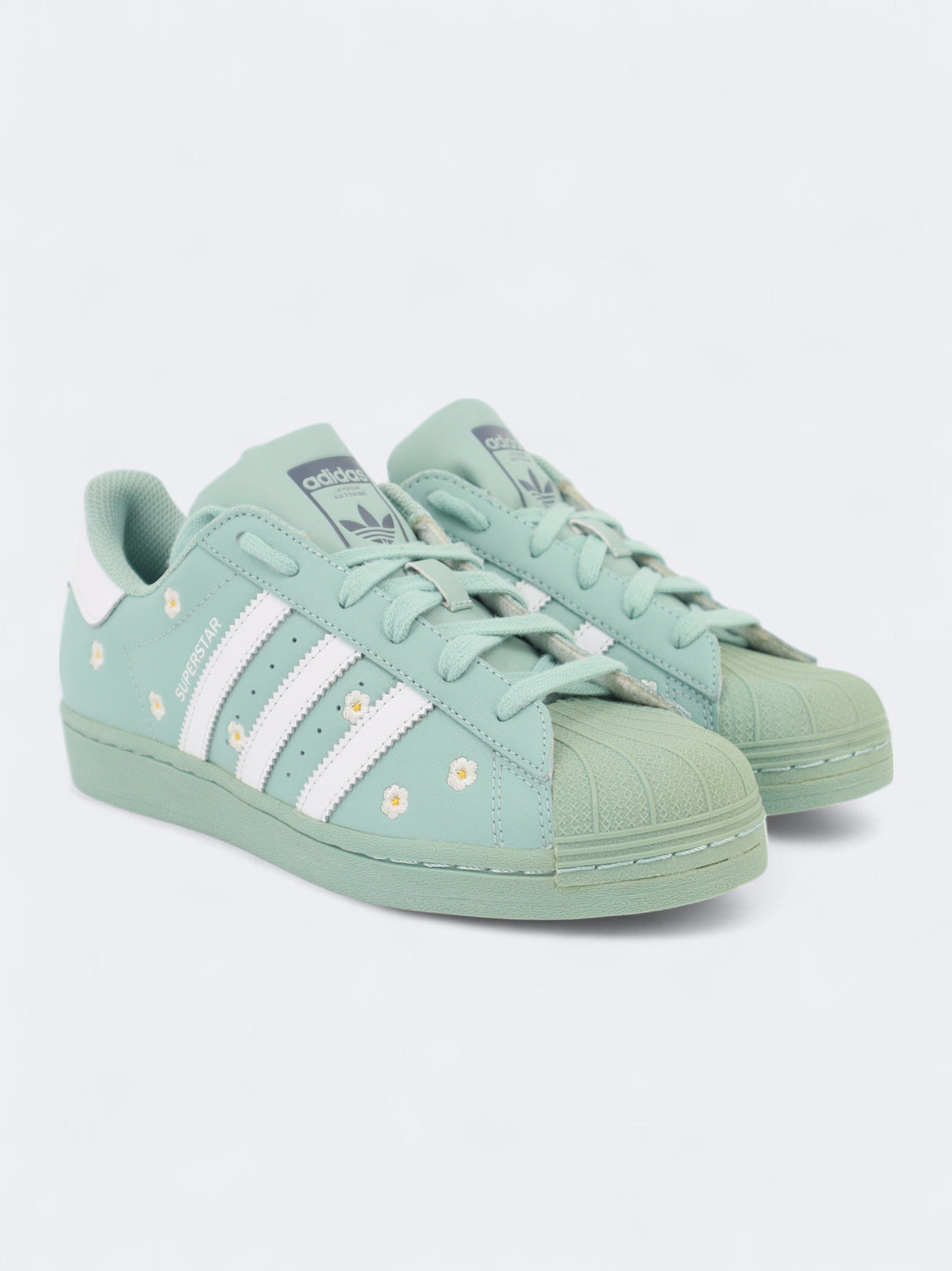 Image for Women's Textured Floral Embroidered Sneakers,Light Green