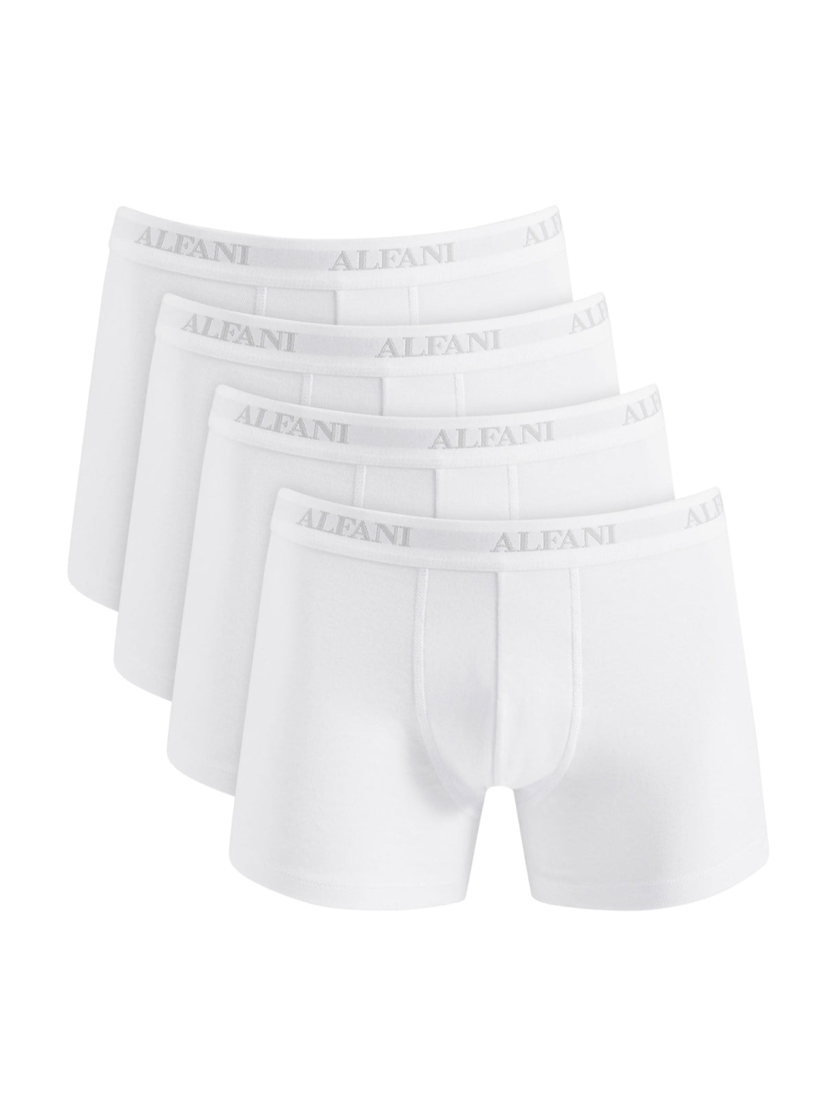 Image for Men's 4 Pack Brand Logo Printed Trunks,White