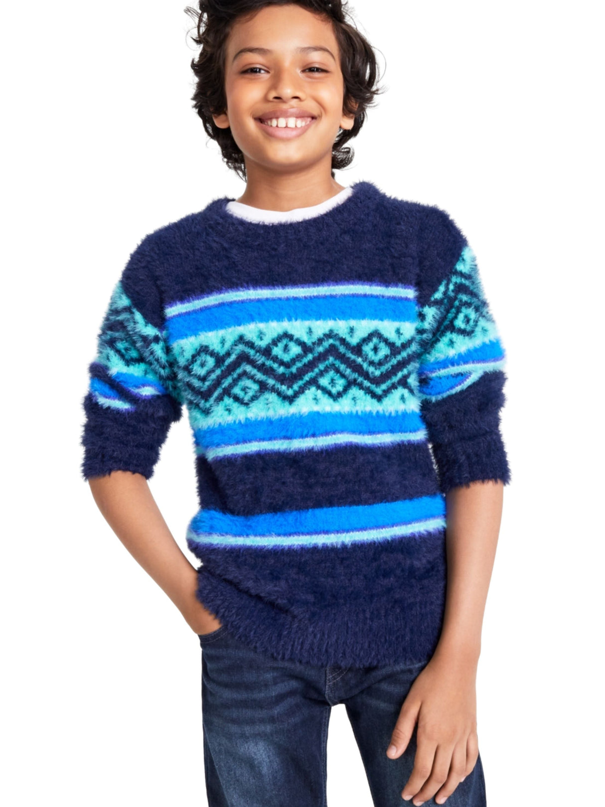 Image for Kids Boy's Mohair Plaid Sweaters,Multi