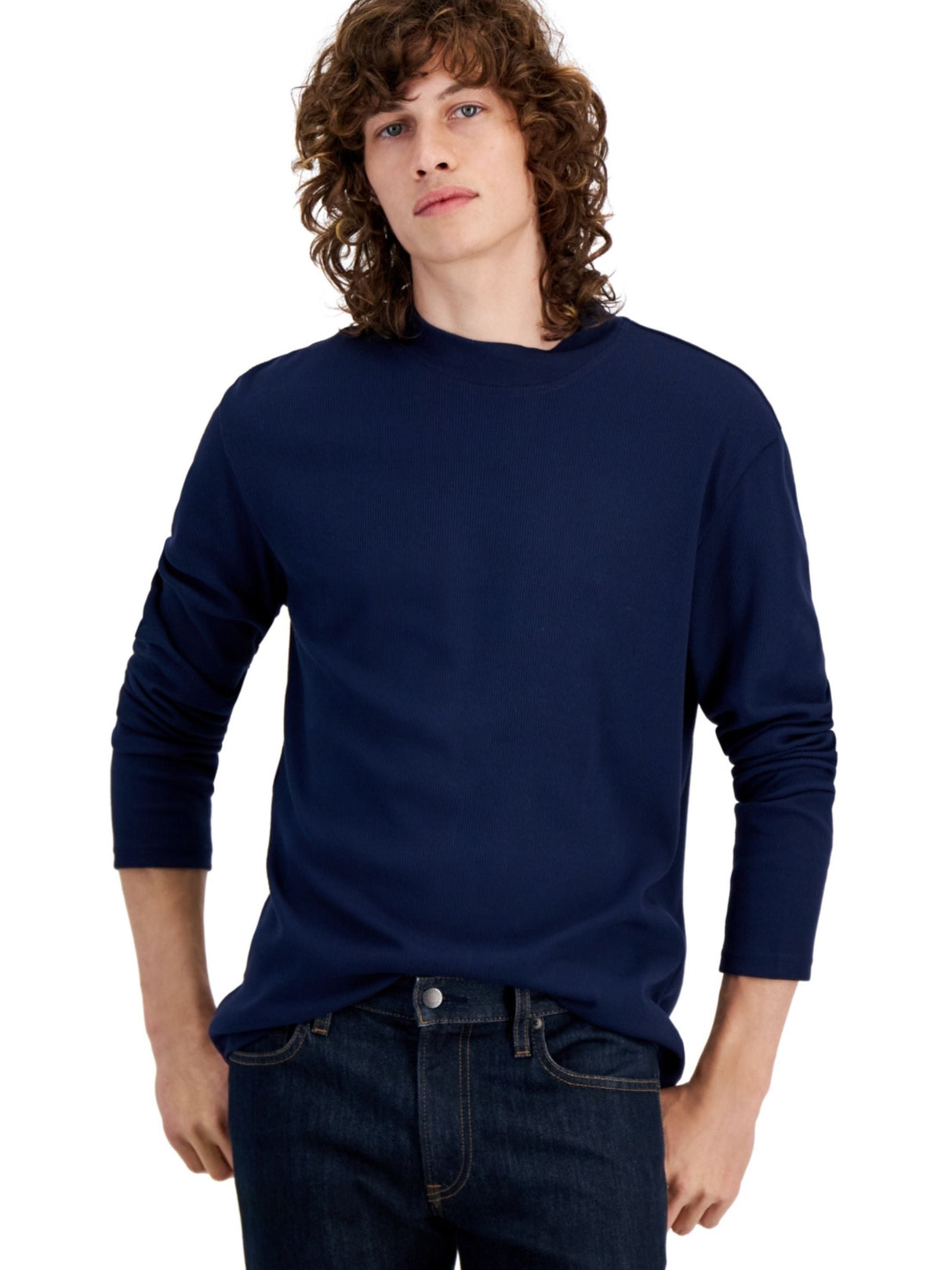 Image for Men's Textured Sweaters,Navy