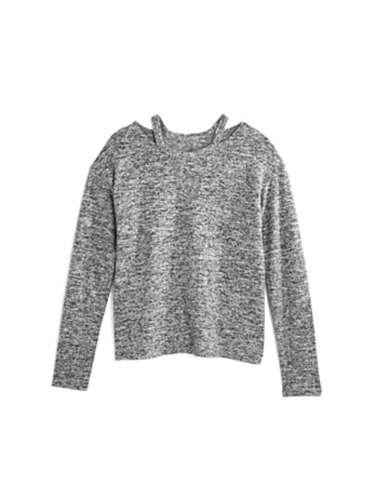 Image for Kids Girl's Heather Cold Shoulder Top,Heather Grey