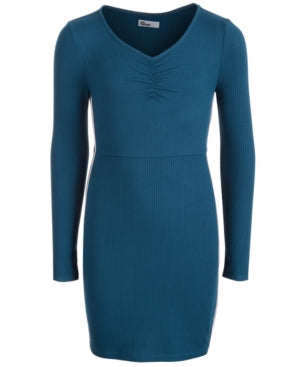 Image for Kids Girl's Striped Side Textured Dress , Aqua