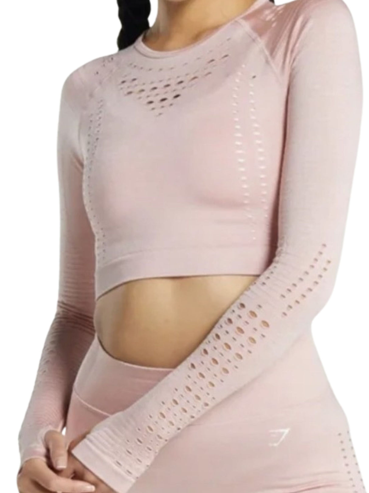 Image for women's CUT Out Details Thumb Hole Sleeves Sport Top,Pink