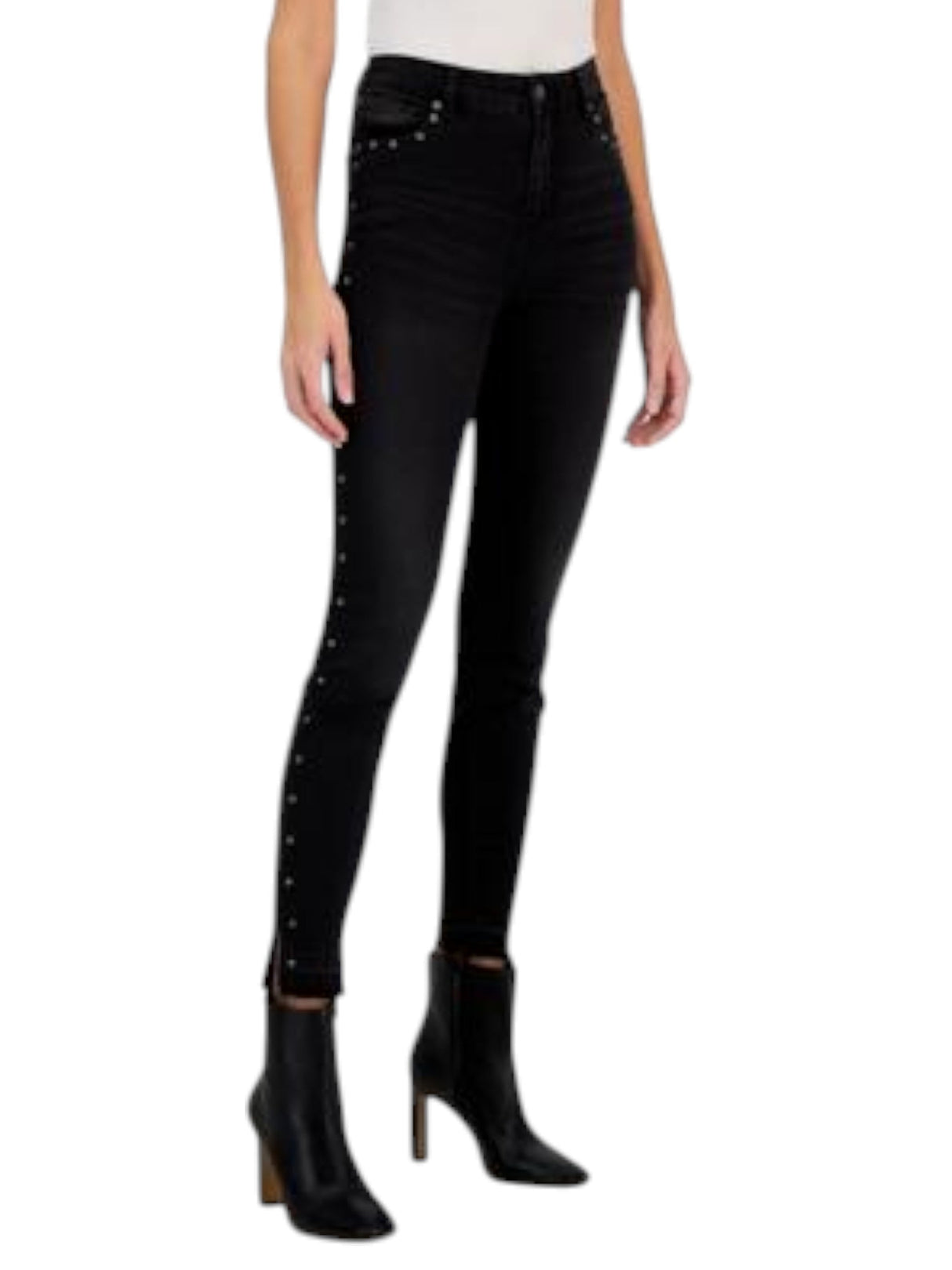 Image for Women's Studded Skinny Jeans,Black