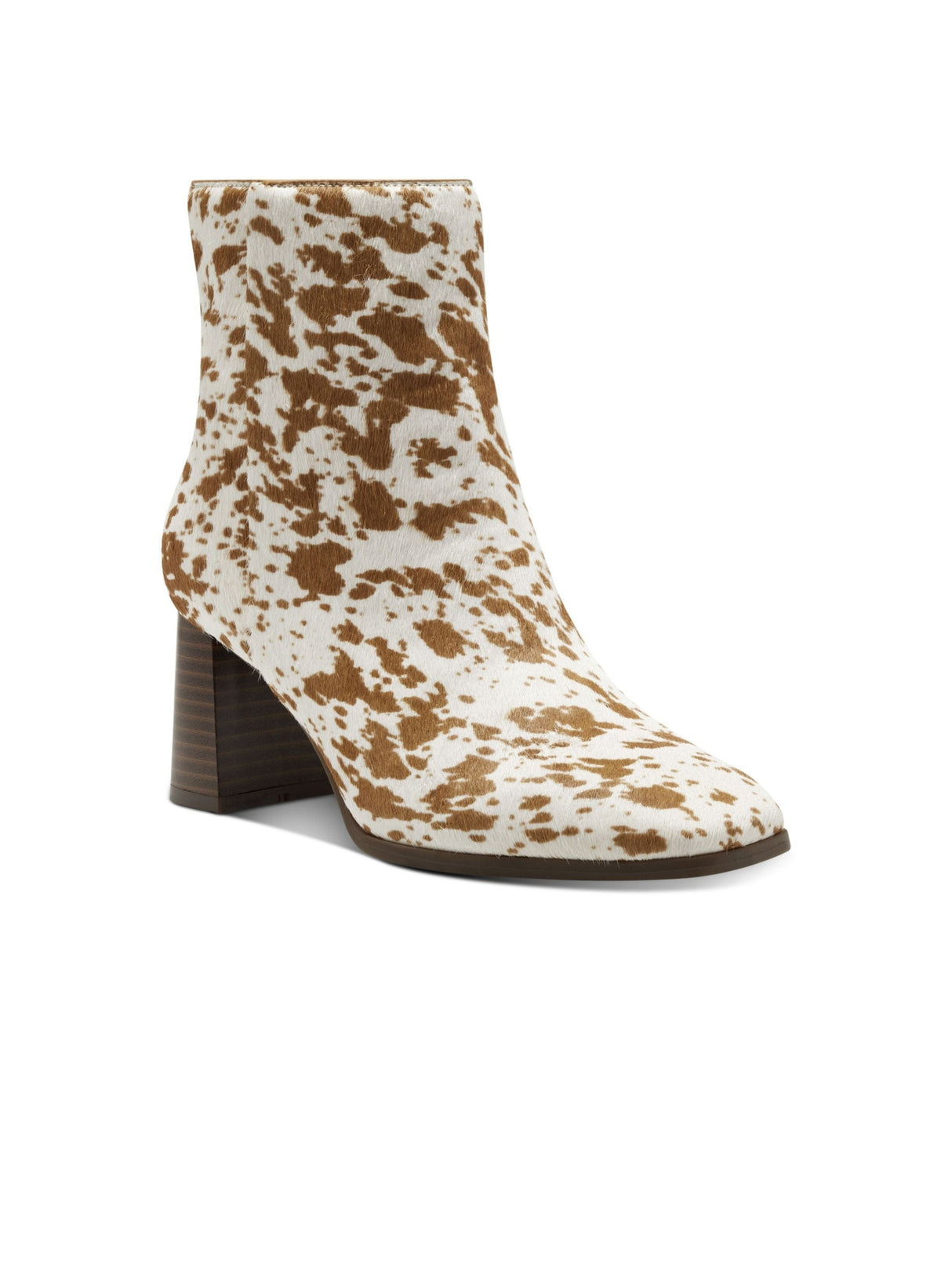 Image for Women's Calf Hair Ankle Boots Heels, Spotted Brown