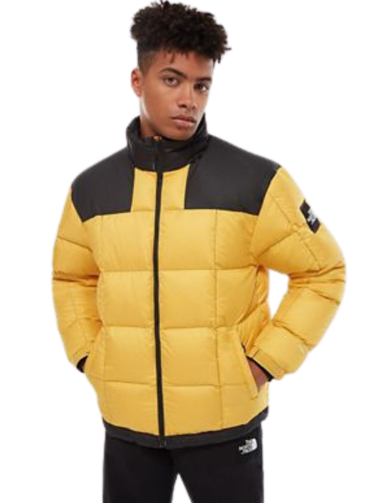Image for Men's Quilted Jacket Two Pockets,Black\Yellow
