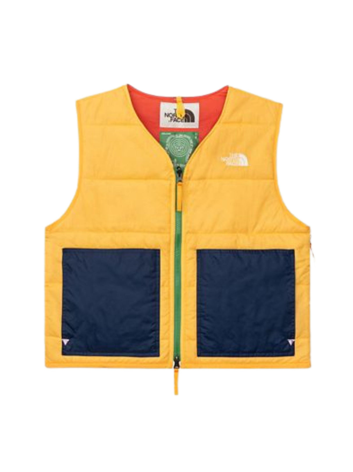 Image for Men's Quilted Vest Two Front Pockets Back Mesh Pockets,Yellow