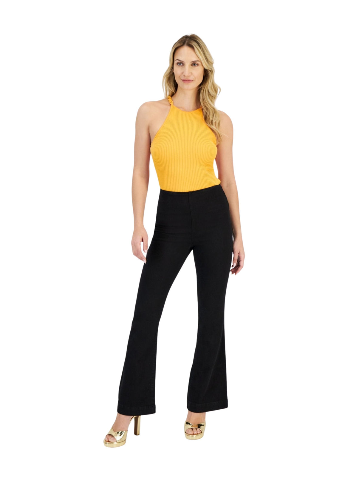 Image for Women's Plain Flared Jeans,Black
