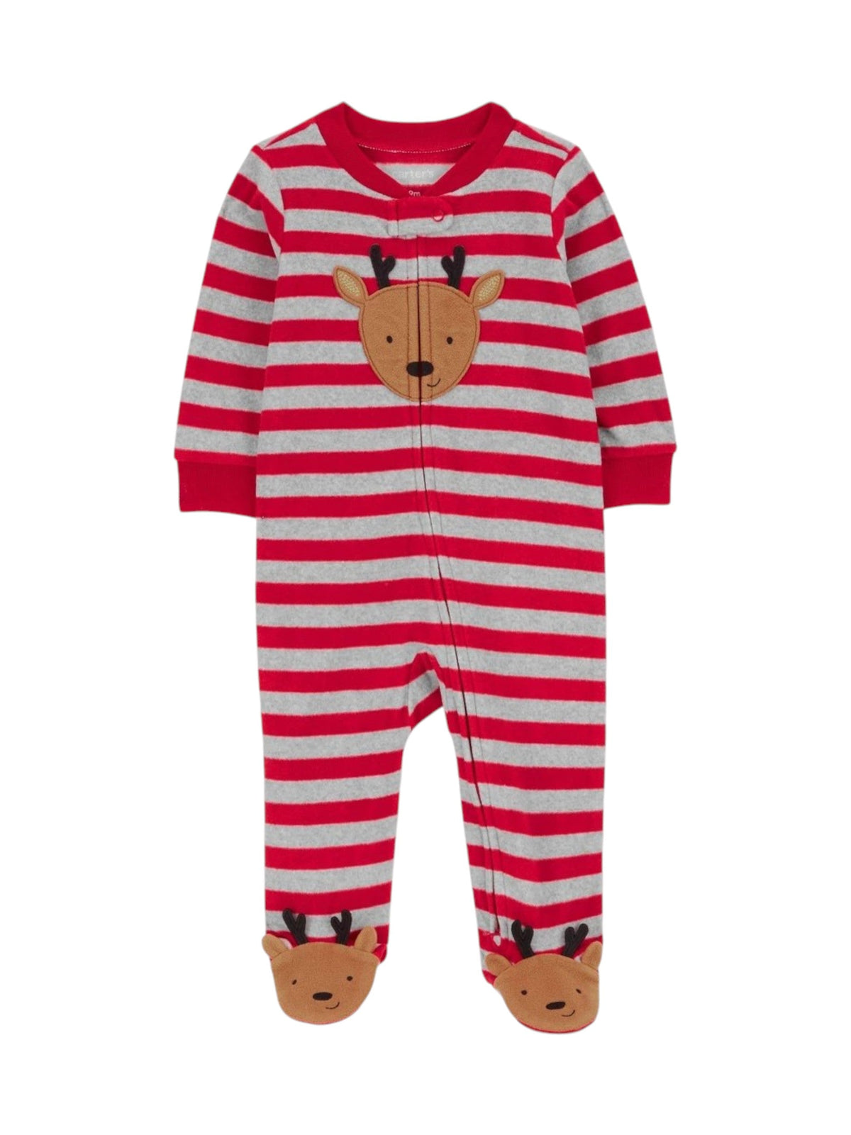 Image for Kids Girl's Striped Printed Jumpsuit,Grey/Red