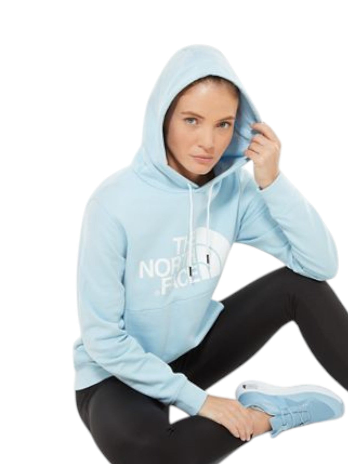 Image for Women's Brand Logo Printed Hoodies,Light Blue