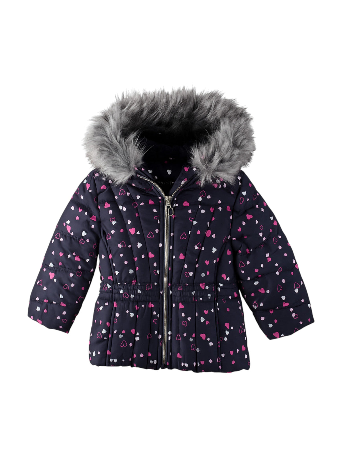 Image for Kids Girl's Quilted Printed Jacket Two Pokets,Navy