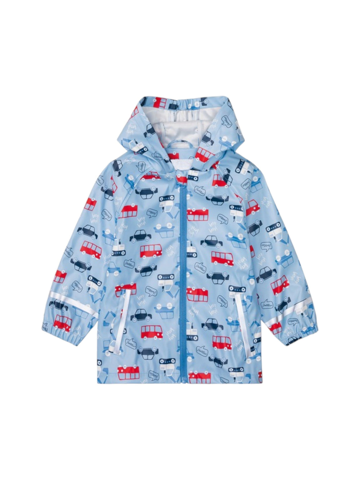 Image for Kids Boy's Printed Waterproof Jacket Two Pockets,Light Blue