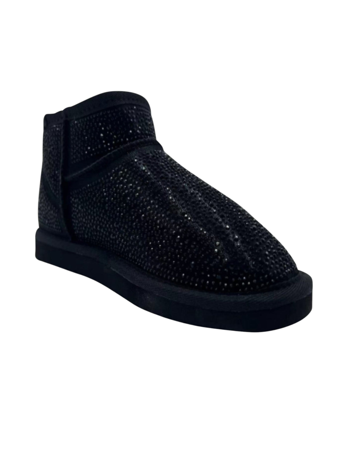 Image for Women's Rhinestone Lined Snow AnkleBoots,Black