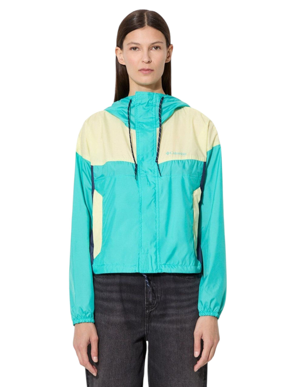 Image for Women's Colorblocked Jacket,Turquoise