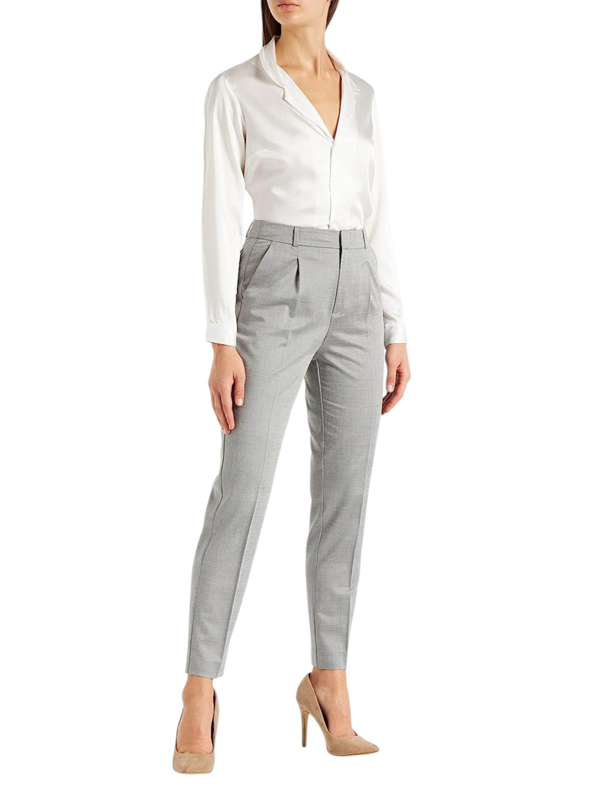 Image for Women's Plain Formal Pant,Grey
