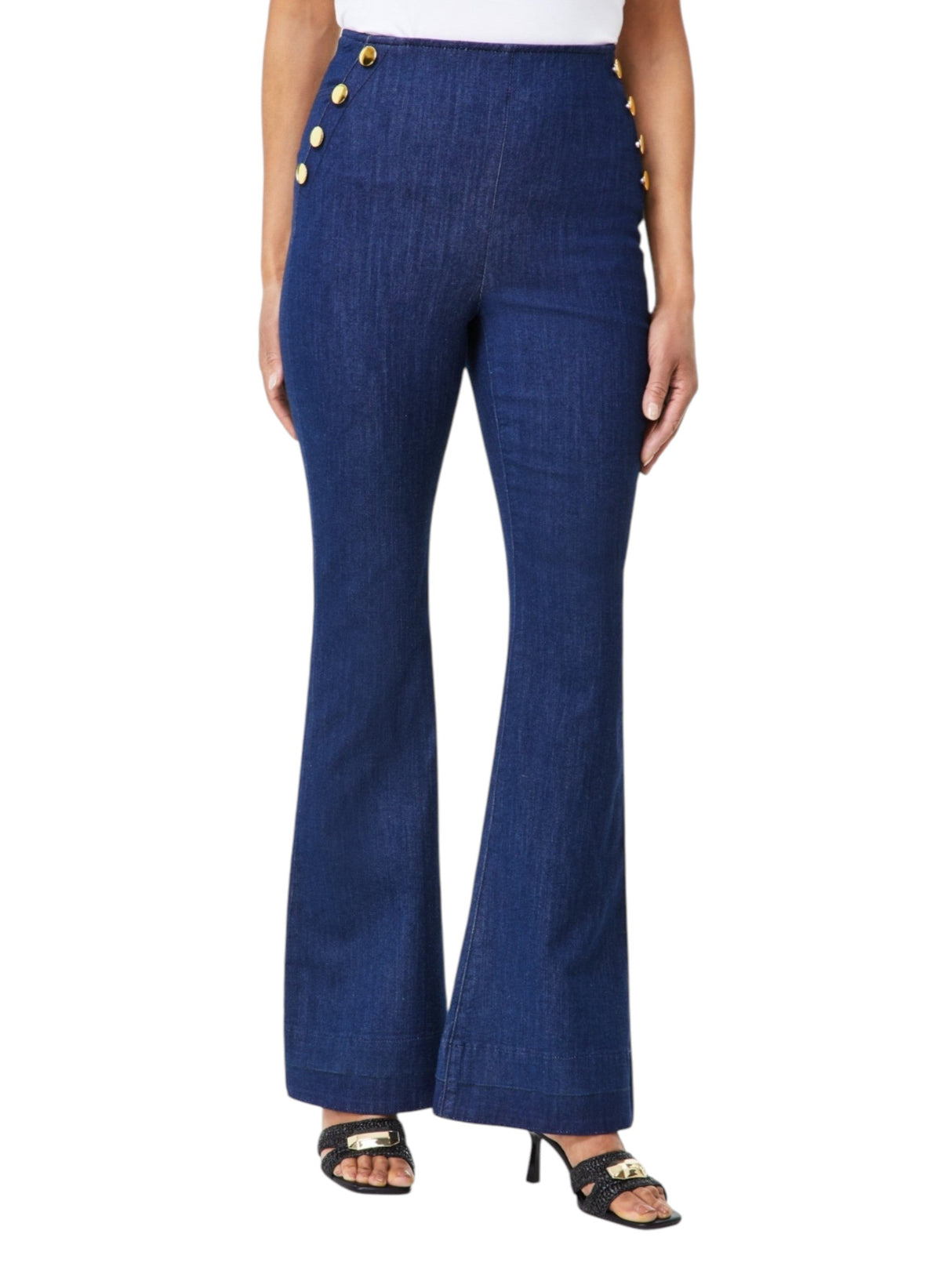 Image for Women's Decorative Buttons Jeans,Navy