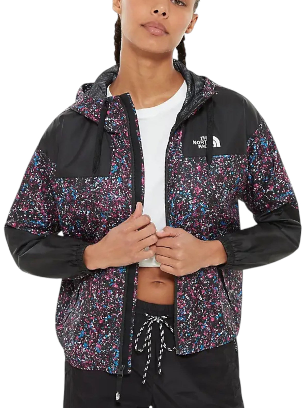 Image for Women's Printed Multi Color Dotted Jacket,Black